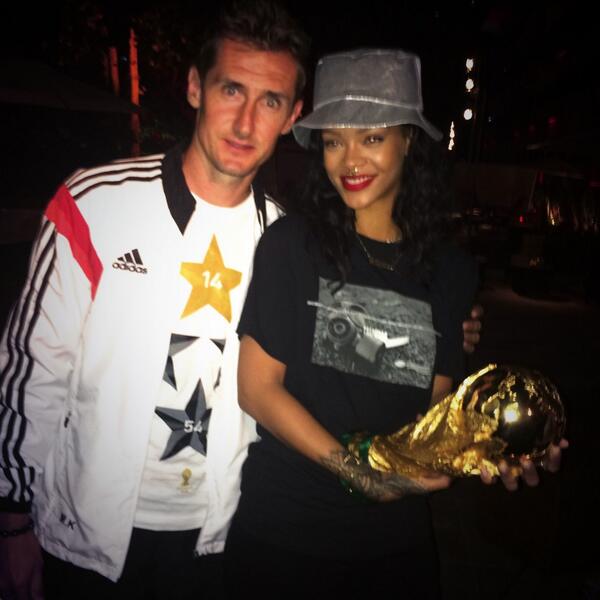 Rihanna celebrates Germanys World Cup win against Argentina By Flashing Her Bra